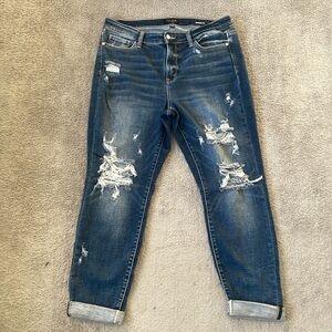 EC Judy Blue Distressed Boyfriend Fit Jeans - Size 15/32
